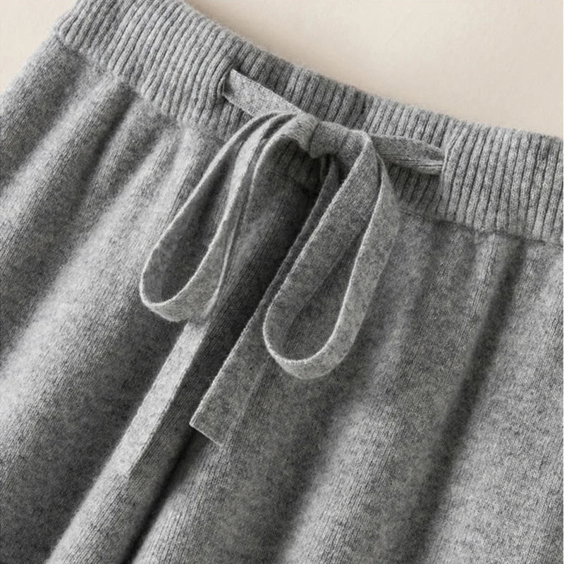 Women's Knitted Elastic High Waist Pants™ Straight Ankle-Length Soft Pants