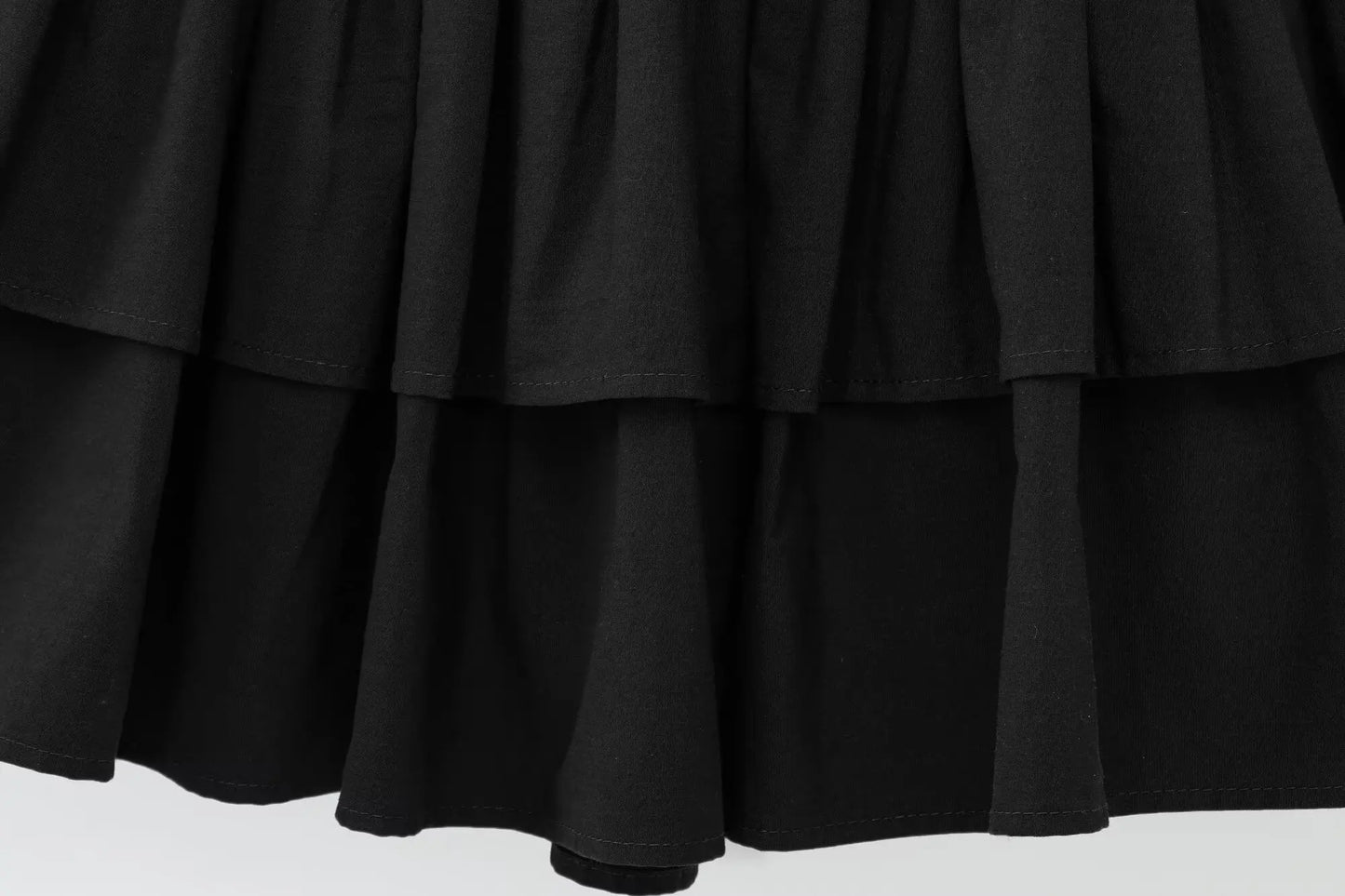 Women Dress™ TRAFZA Long Sleeve Dress Layered Hem Stretch Slim Brown Short Dress