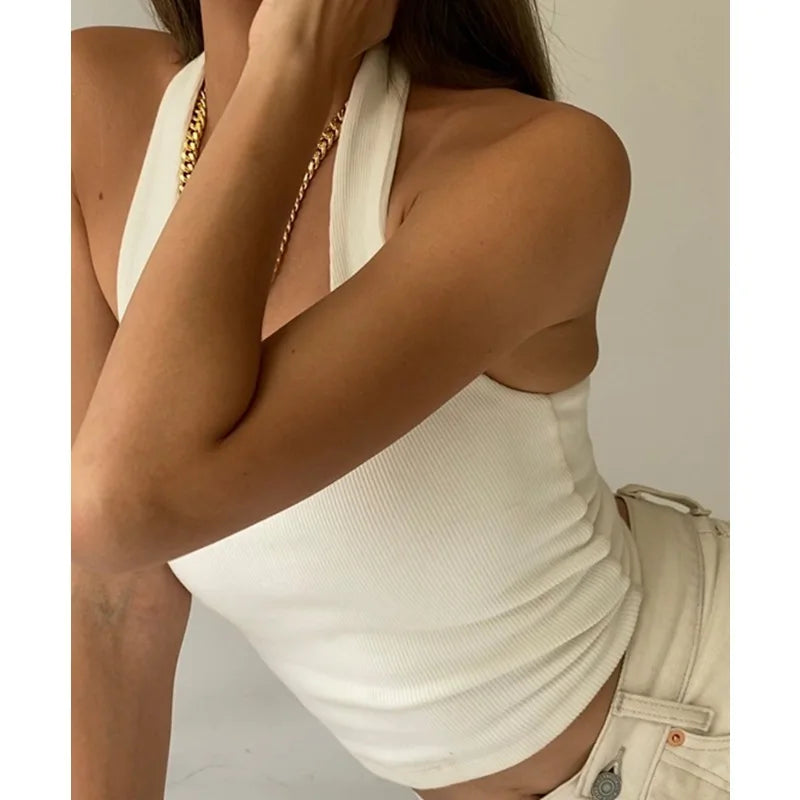 Women's Shirt™ Backless Ribbed Knit Tank Tops