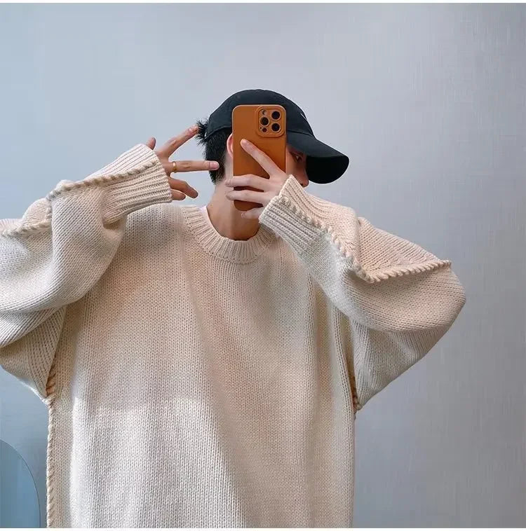 Men's Knitted Sweater™ Casual Versatile Long Sleeve round Neck Thick Sweater
