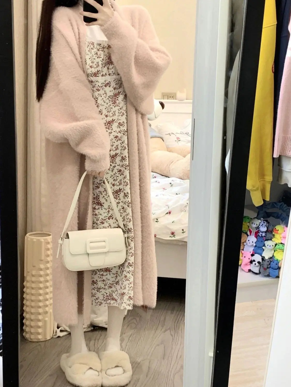 Women's Long Cardigan Coat™ Knitted fluffy Long Sleeve Cashmere Sweater Coat