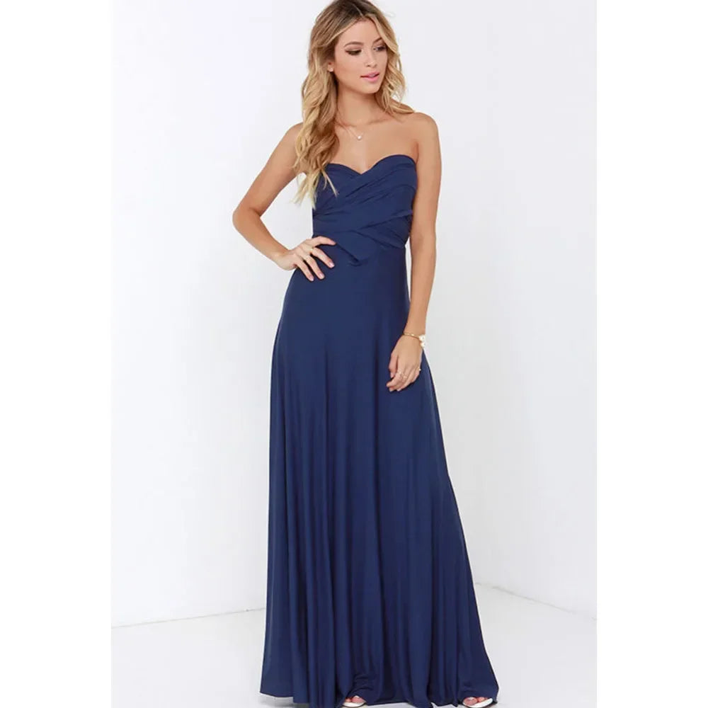 Women's Multi-worn V-neck Long Dress™ Strapped Summer Maxi Dress