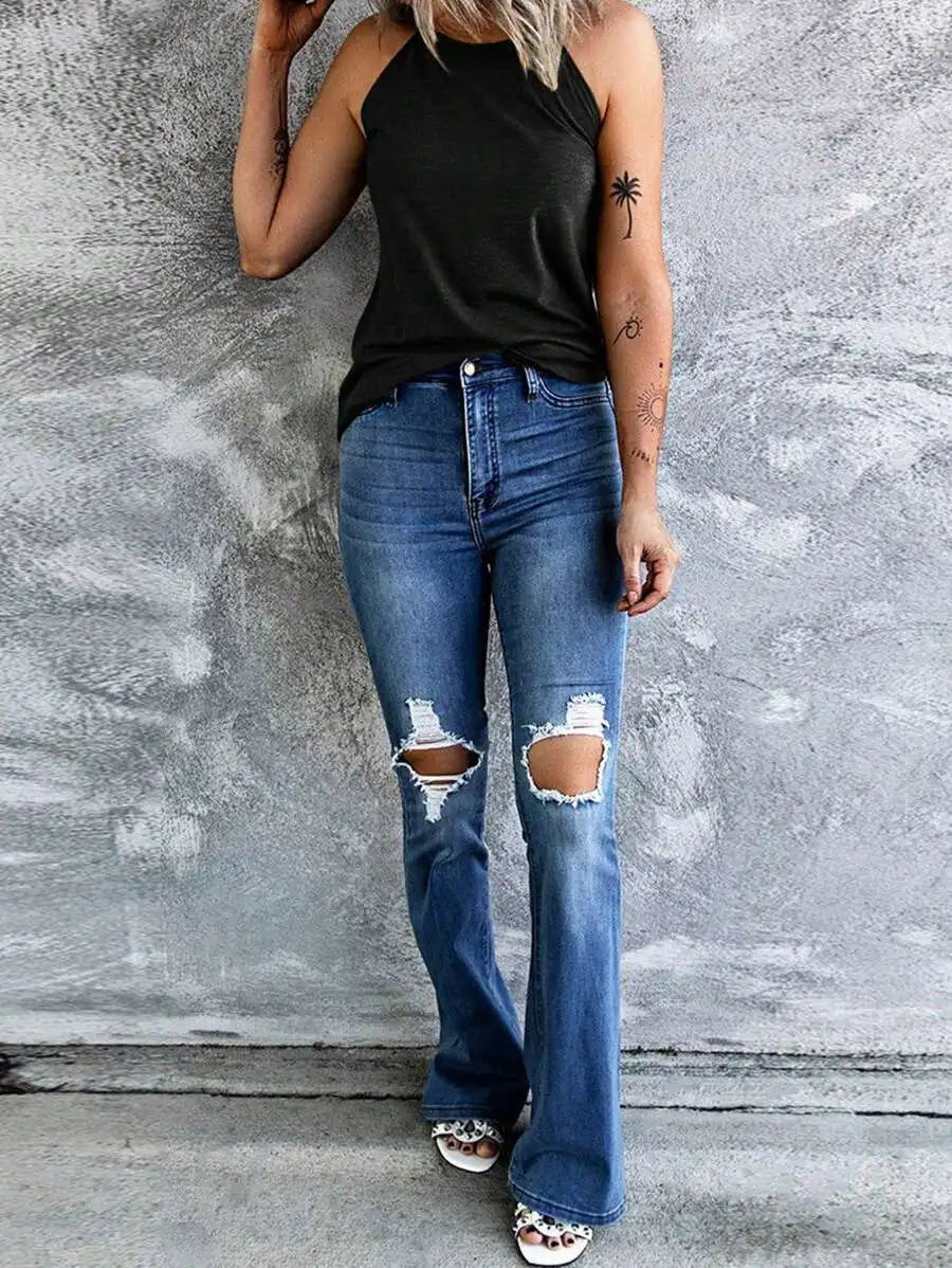 Women's Summer Sleeveless Halter T-Shirts™ Crew Neck Workout Tank Tops