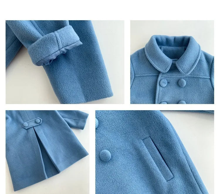 Girl's Long Cotton Coat™ Korean Style Thickened Double-breasted Jacket