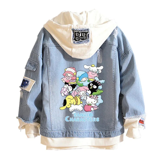 Women's Denim Jacket™ Japanese Style Loose Fit Sanrio Characters Jacket