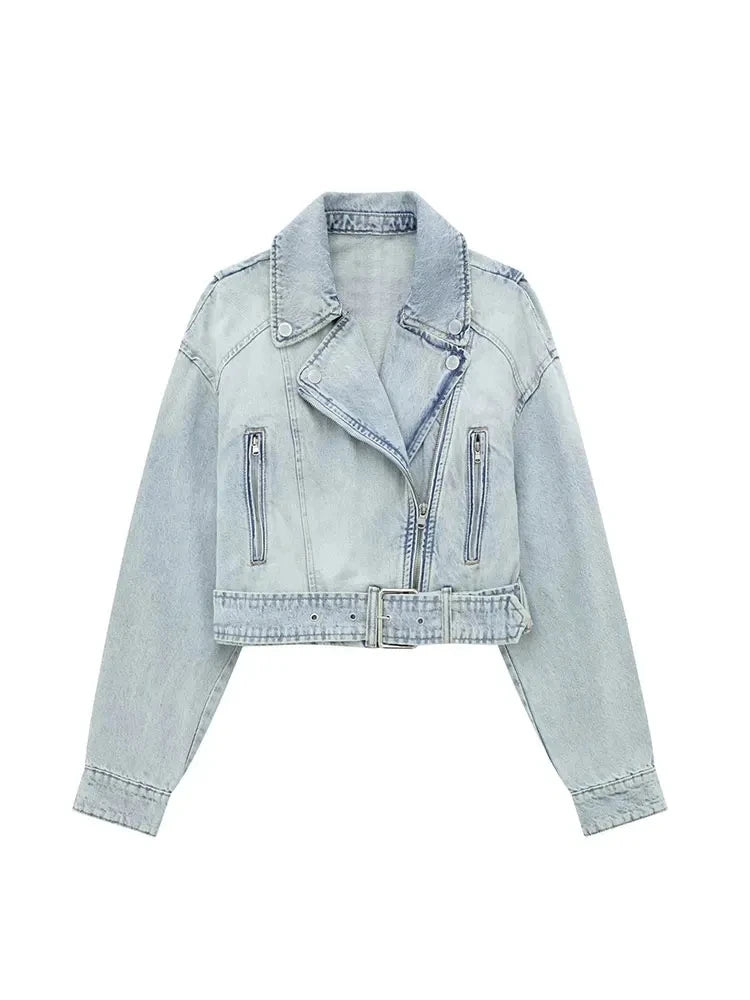 Women's Denim Jacket™ Lapel Long Sleeve Loose Streetwear Short Jacket