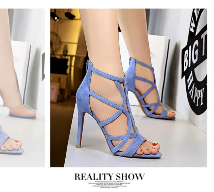 Women's High Heels™ Roman Style Velvet Hollow Out Fish Mouth Ultra High Heels