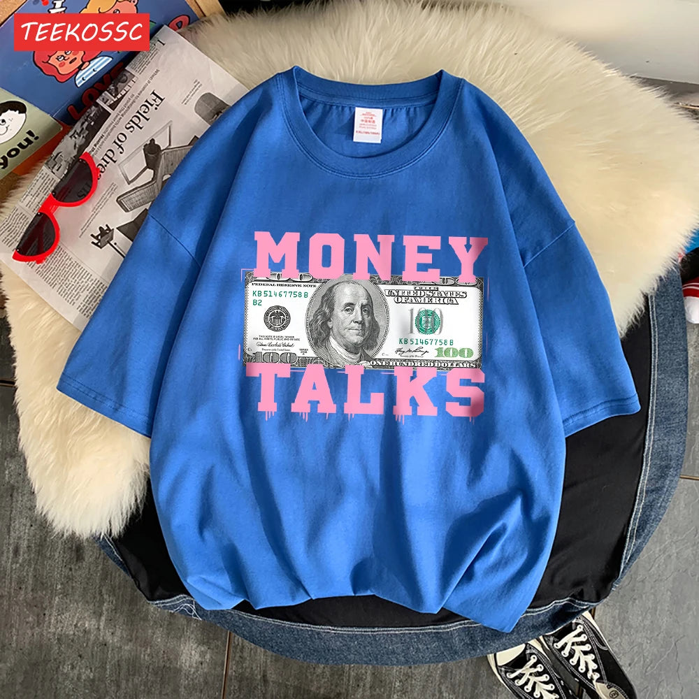 Women's T-Shirt™ Money Talks Us Dollar Short Sleeve T Shirts