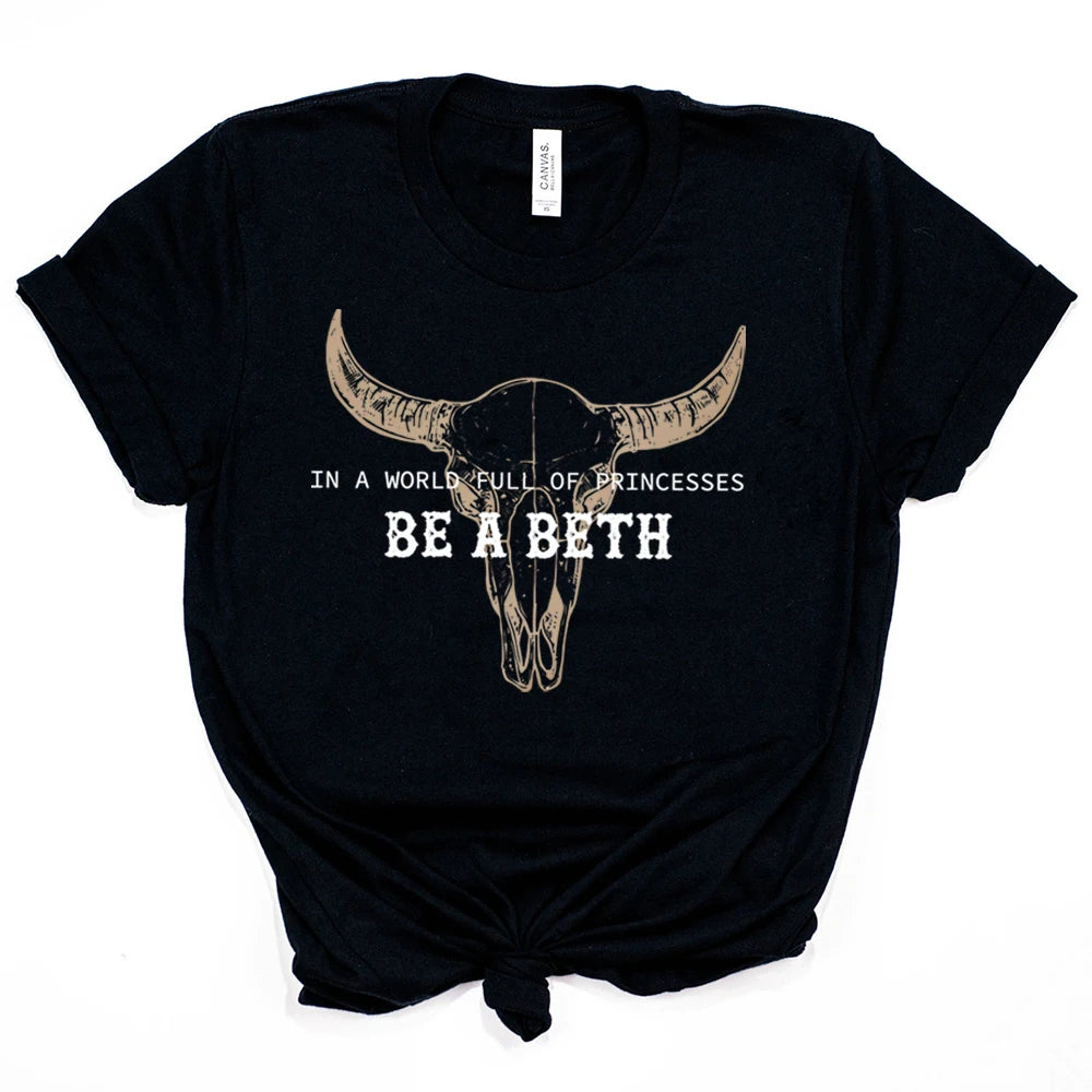 Women's Boho Cow Skull Howdy T-shirts™ Short Sleeve Summer Tees