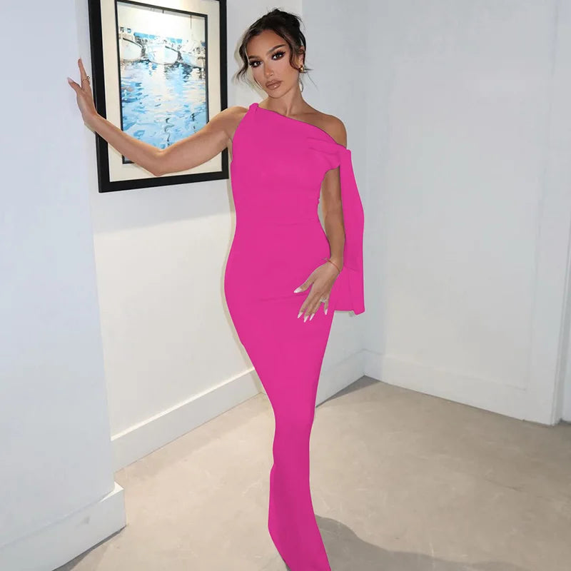 Women's  Solid O Neck Sleeveless Patchwork Dress™  Bodycon Maxi Prom Summer Dress