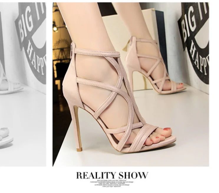Women's High Heels™ Roman Style Velvet Hollow Out Fish Mouth Ultra High Heels