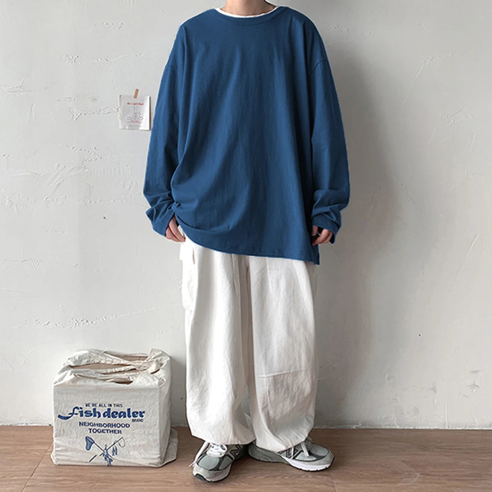 Men's T-shirt™ Cotton Oversize Long sleeves t shirt