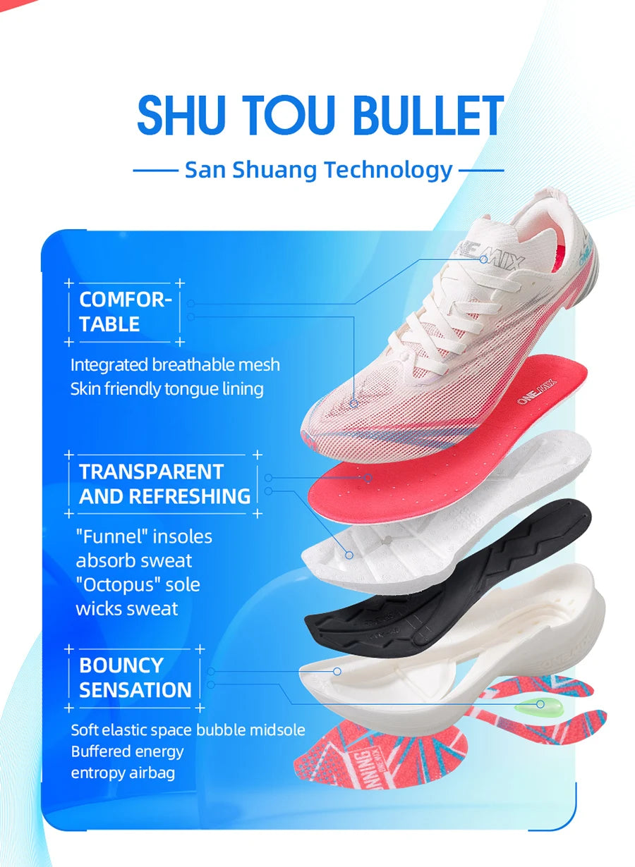 ONEMIX New Carbon Plate Sneakers™ Men And Women Shock-absorbing Ultralight Bounce Sneakers