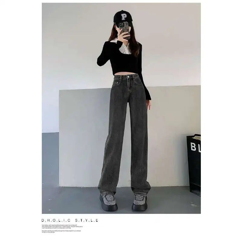 Women's High Waisted Slim Jeans™ Casual Loose Thin Floor Pants Wide Leg Pants
