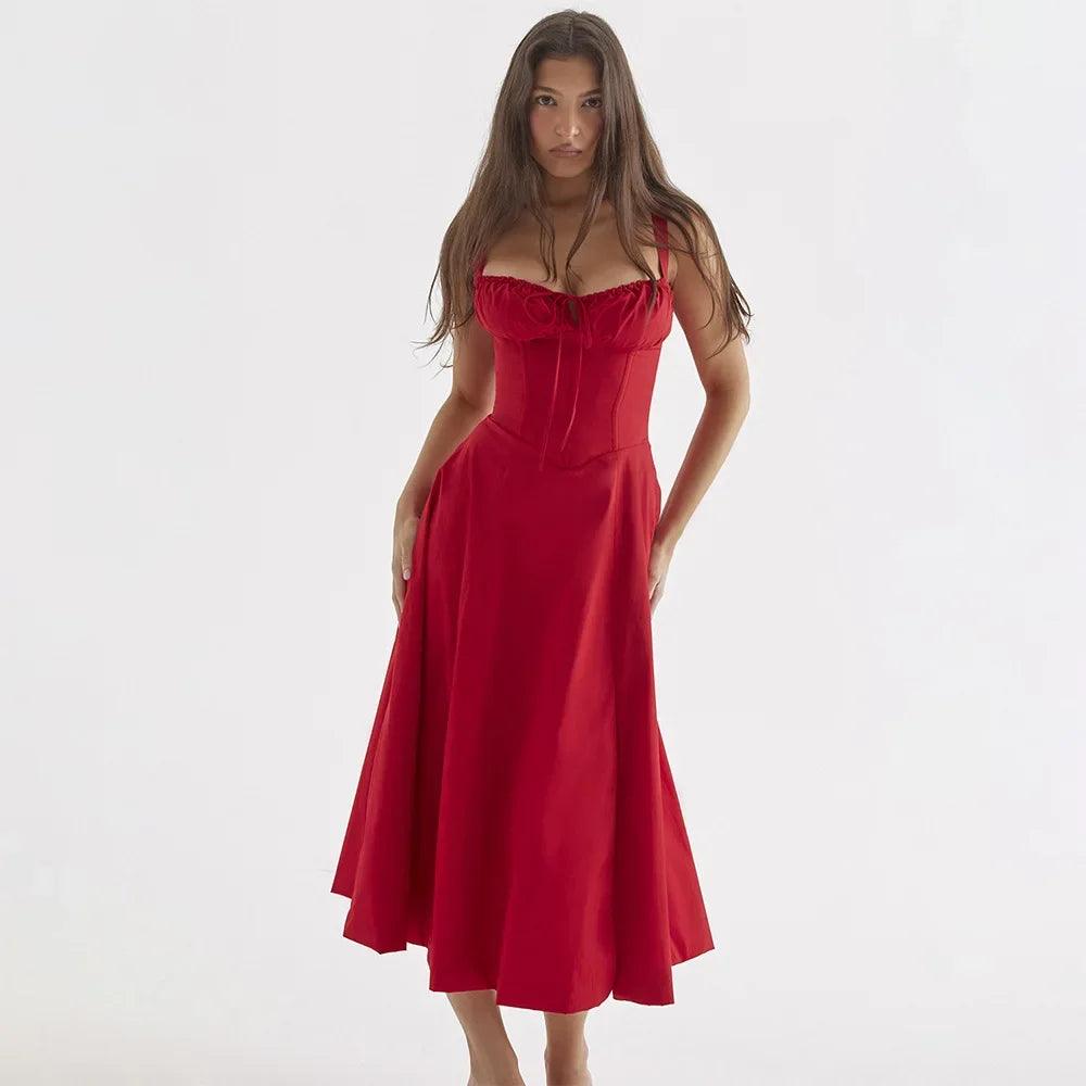Women's Long Dresses™ Elegant Casual Tied Waist-fitted Slimming Sleeveless Side Slit Dress