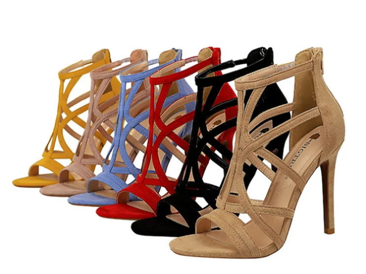 Women's High Heels™ Roman Style Velvet Hollow Out Fish Mouth Ultra High Heels