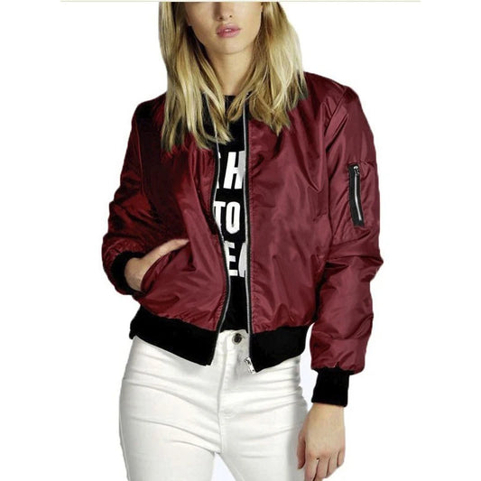 Women's Short Jackets™ Vintage High Street O-neck Bomber Jacket