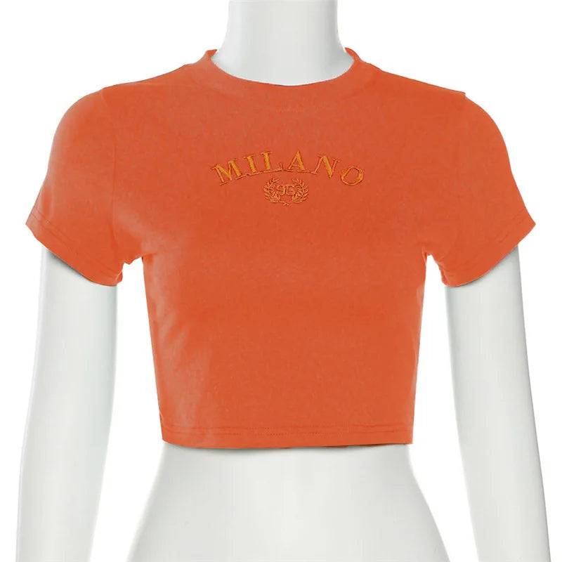 Women's Summer Crop T-shirt™ Short Sleeve O-Neck Cropped Tops