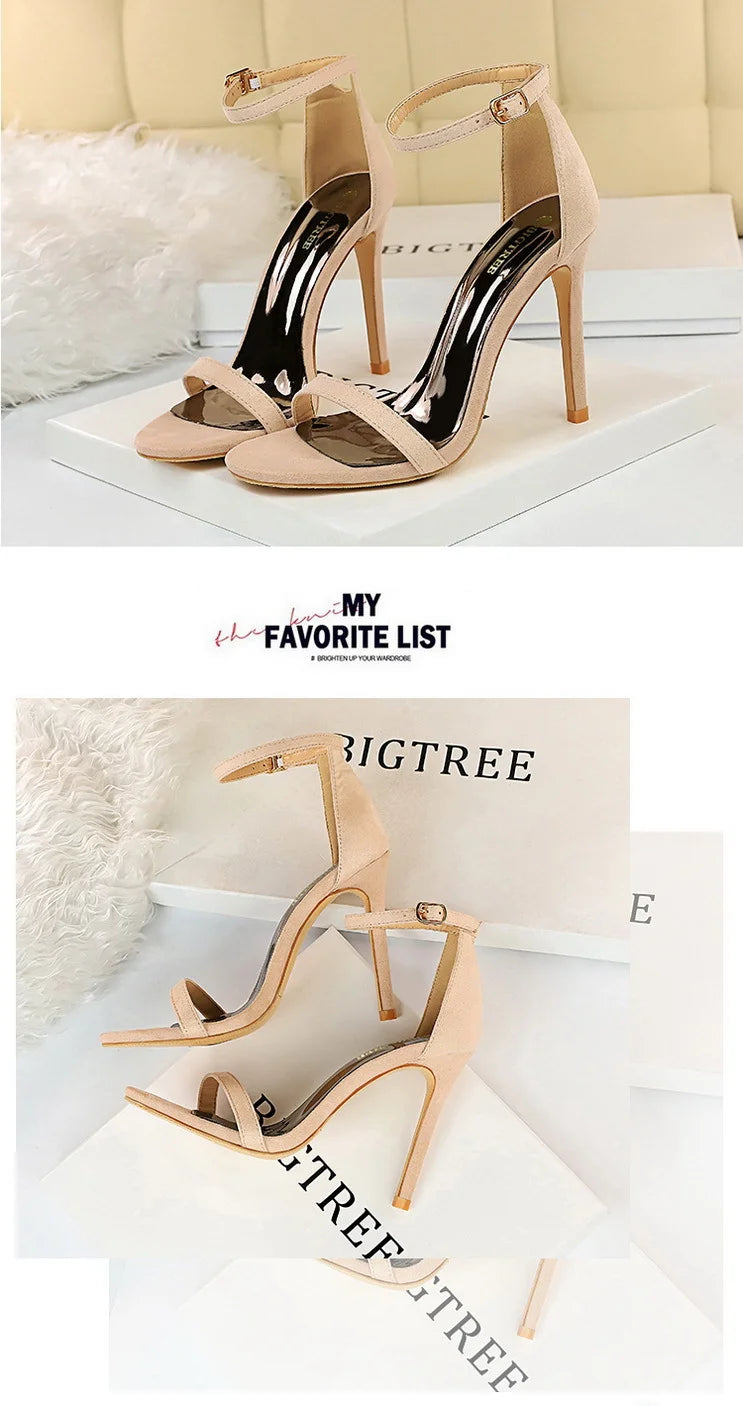 Women's Summer High Heels™ Velvet Surface One-band Ankle Cool Pu High Heels