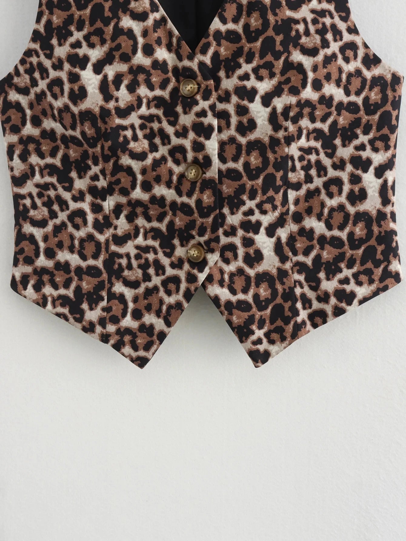 Women's  Leopard Summer Jacket™ V-Neck Single-breasted Cropped Sleeveless Jacket