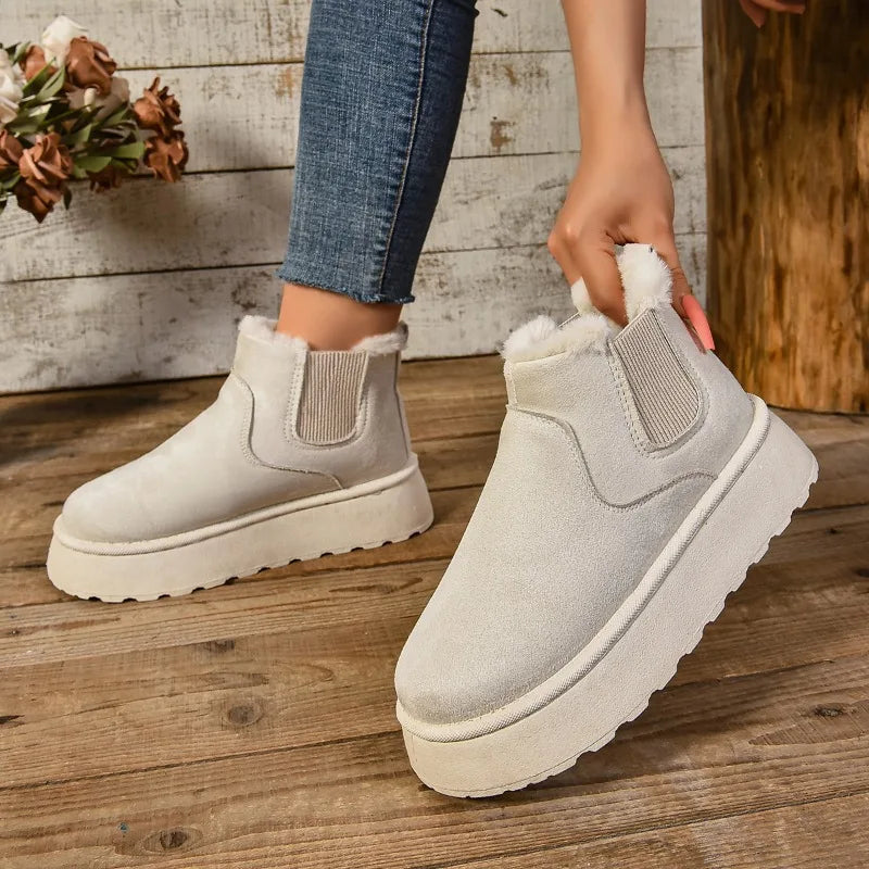 Women's Winter Short Plush Boots™ Warm Snow Suede Fur Chelsea Ankle Boots