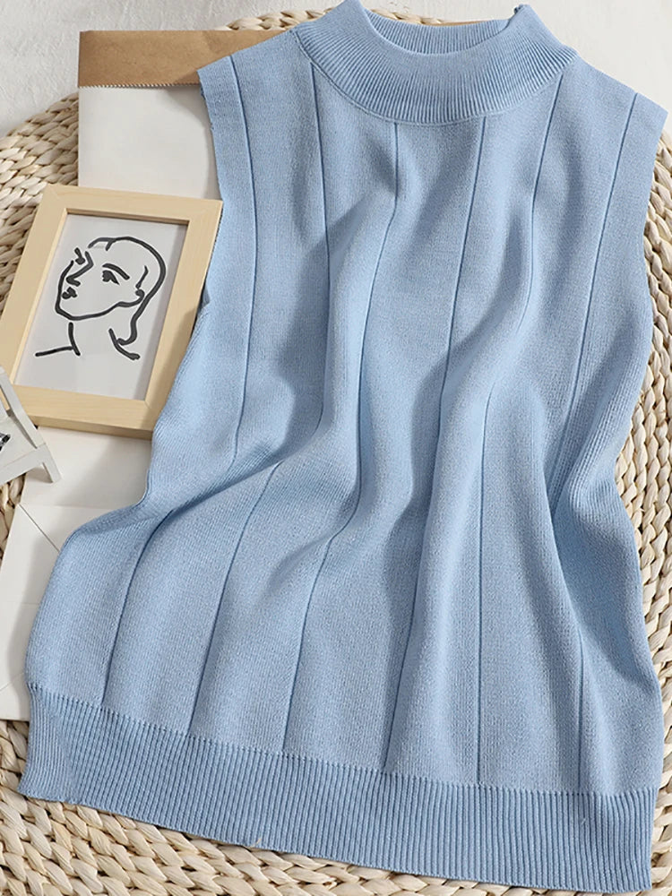 Women's Heilar Knitted Tank Tops™ Thin O-neck Sleeveless Tees