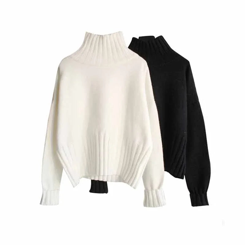 Women's Turtleneck Pullover™ High Elasticity Knitted Ribbed Slim Jumper