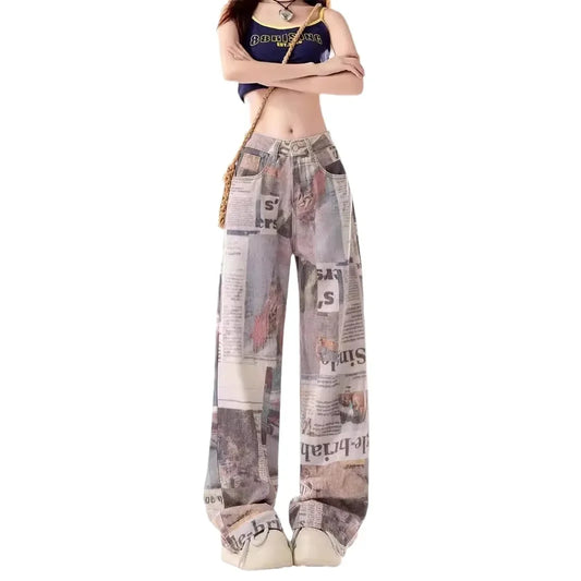 Women's Vintage High-waisted Slimming Jeans™ Straight Wide-leg Slim Fit Pants