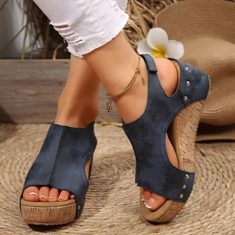 Women's Thick Heel Sandals™ Cross-Border Large Size Fish mouth Rubber Sole Sandals