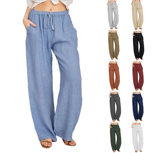 Women's Pants™ Large Loose Cotton Hemp Casual Pants