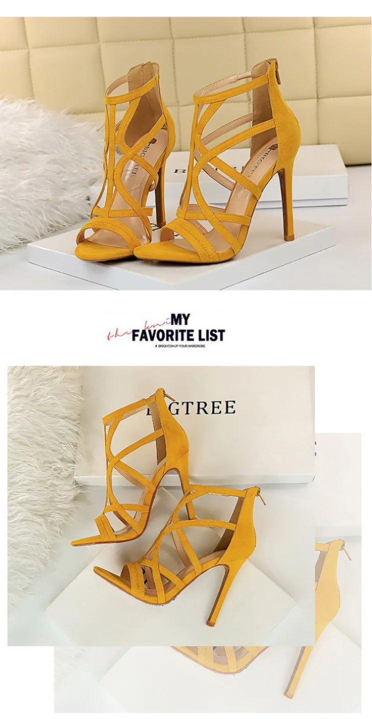 Women's High Heels™ Roman Style Velvet Hollow Out Fish Mouth Ultra High Heels