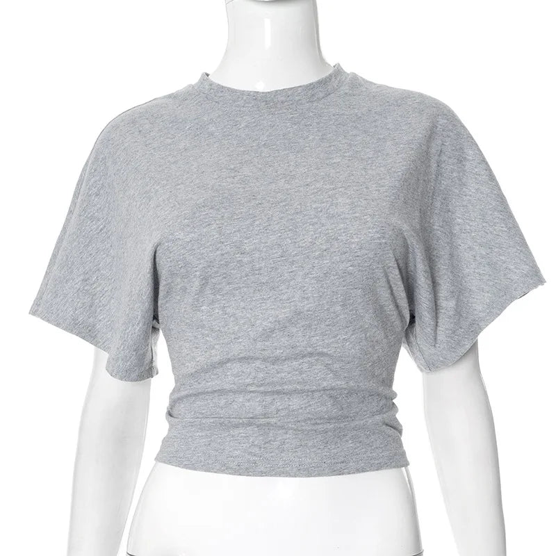 Women's Casual Cropped T-shirt™ 2025 O-neck Corset Summer Short Tee Shirts