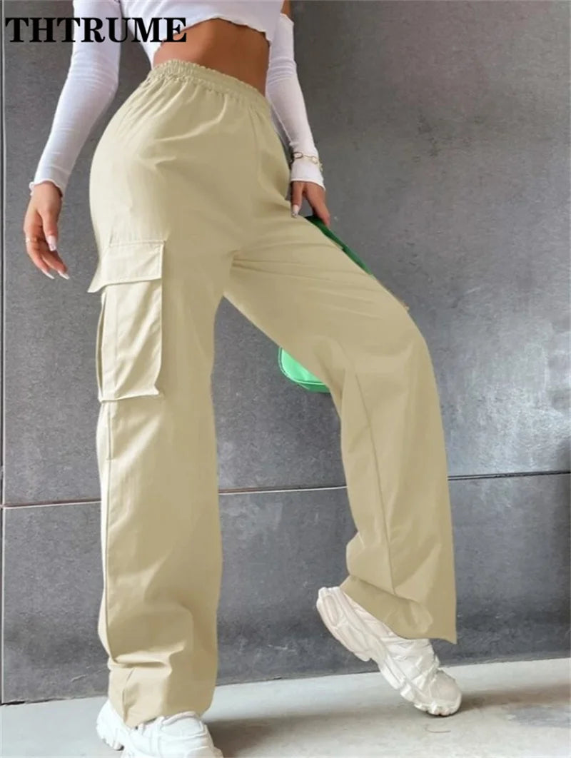 Women's Vintage Cargo Pants™ High Waist Baggy Straight Trousers
