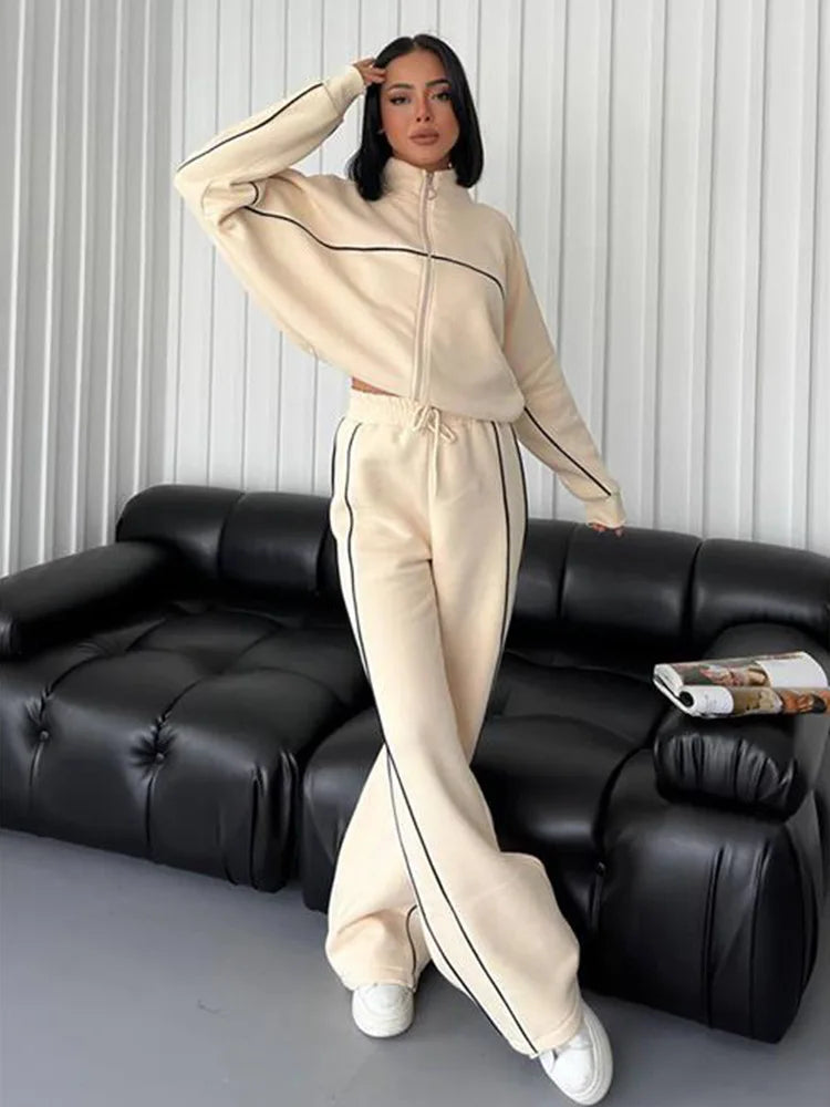 Women's Suit™ 2 Piece Outfits Long Sleeve Zip Up Jacket Jogger Sweatpants Tracksuit