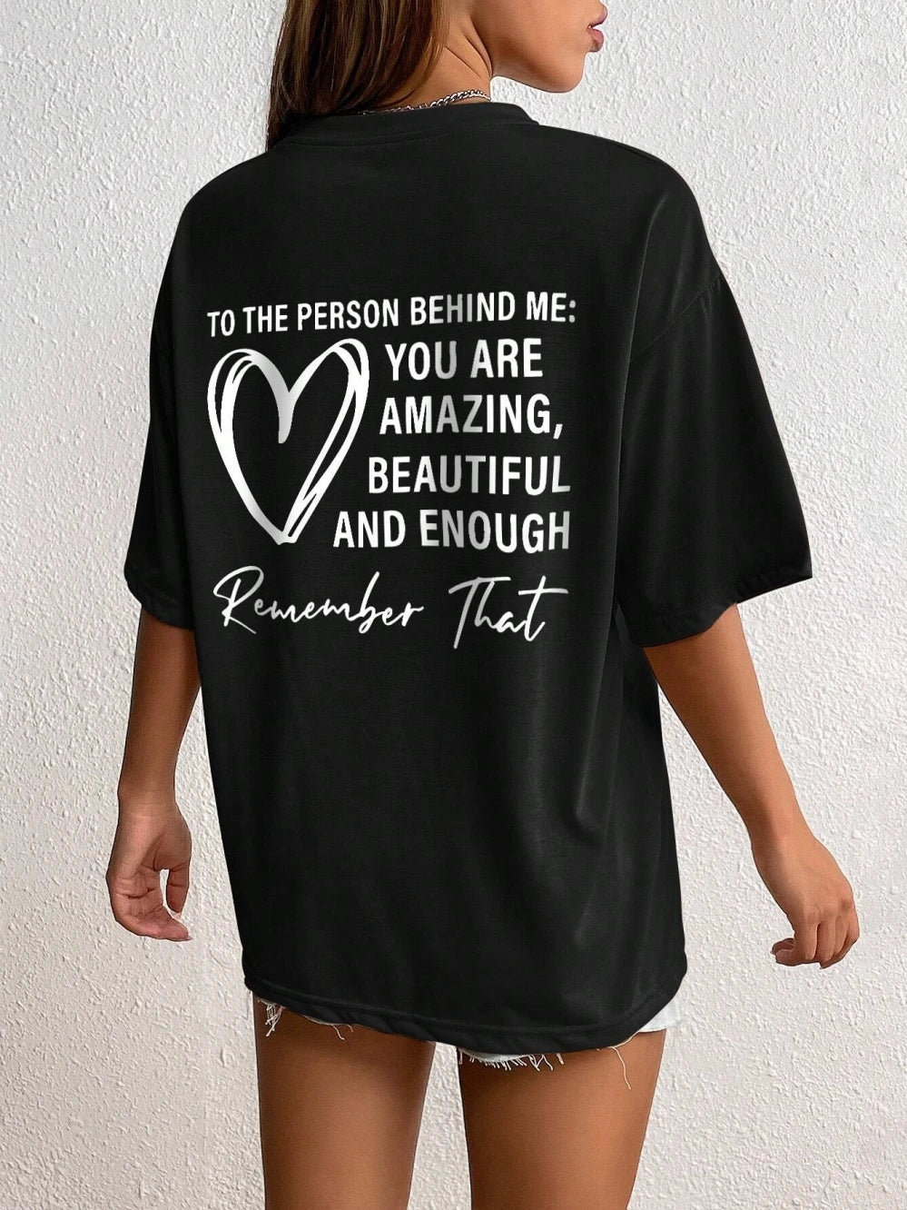 Women's Letter Printed T-shirts™ Short Sleeve Oversized Cotton T-shirt