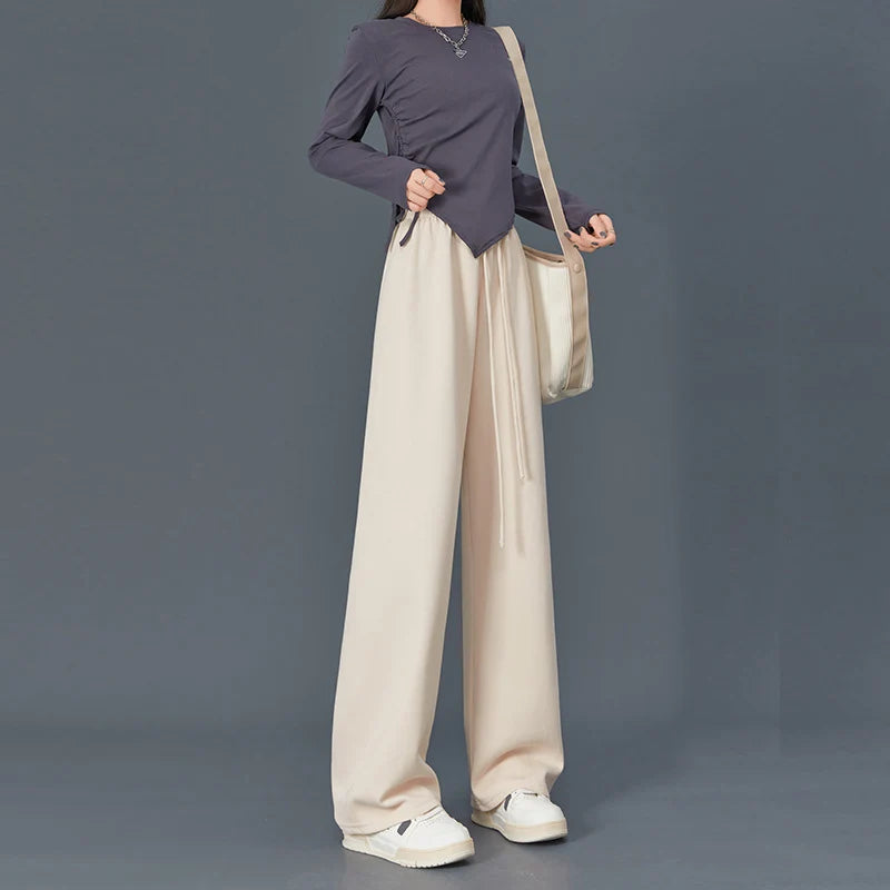 Women's Long Trousers™ Wide leg Elastic Waist Straight Knitted Trousers
