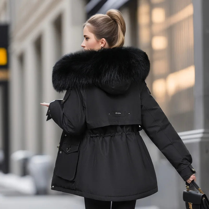 Women's Parkas Jacket™ Fake Fur Collar Oversized Hooded Puffer Jacket