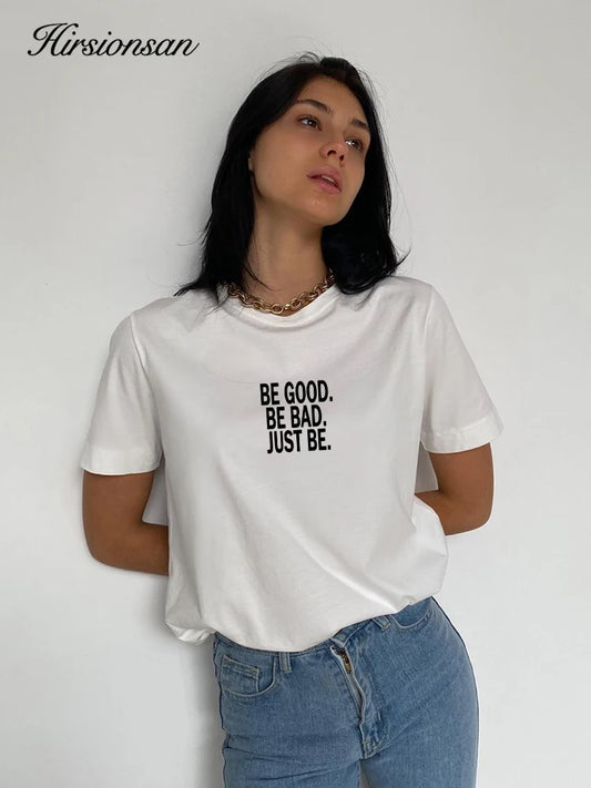 Women's Hirsionsan Simple Loose Letter Printed T-shirt™ Soft Short Sleeve Basic Tees