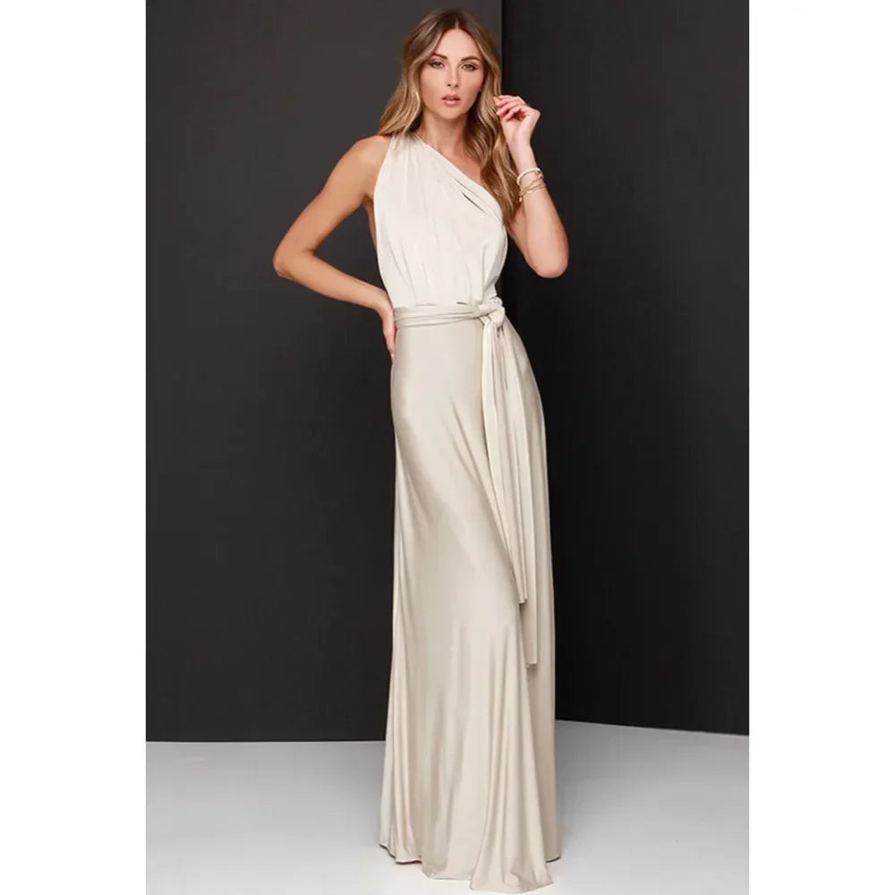 Women's Multi-worn V-neck Long Dress™ Strapped Summer Maxi Dress
