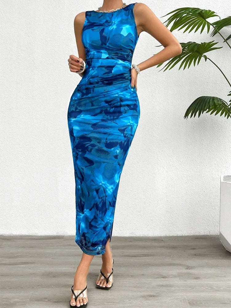 Women's Fashionable Long Dress™ Slimming Sleeveless Tight Bottom Split Dress
