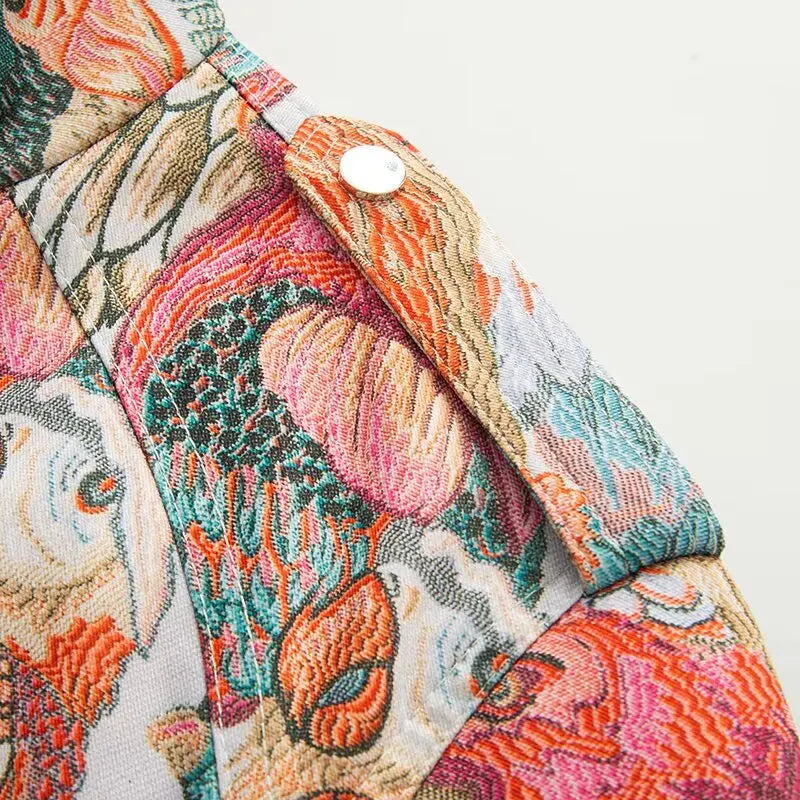 Women's Fashion Color Casual Jacket™ Peacock Print Short Coat