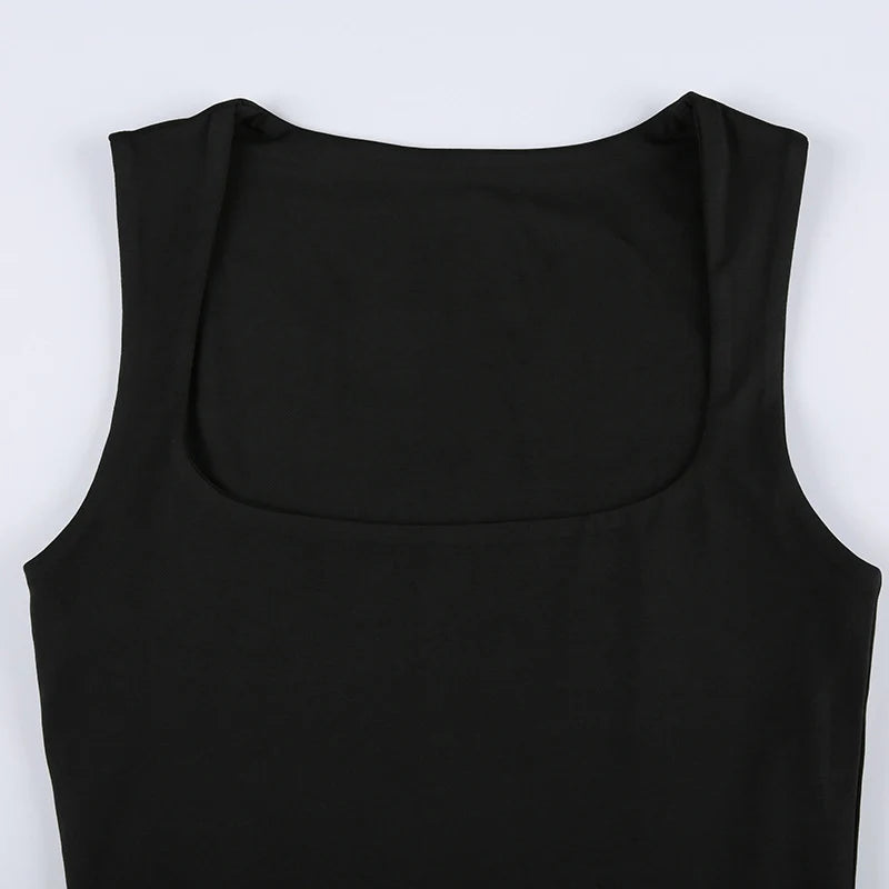 Women's Sleeveless Collar Crop Tops™ Y2K Summer Black Tank Tops