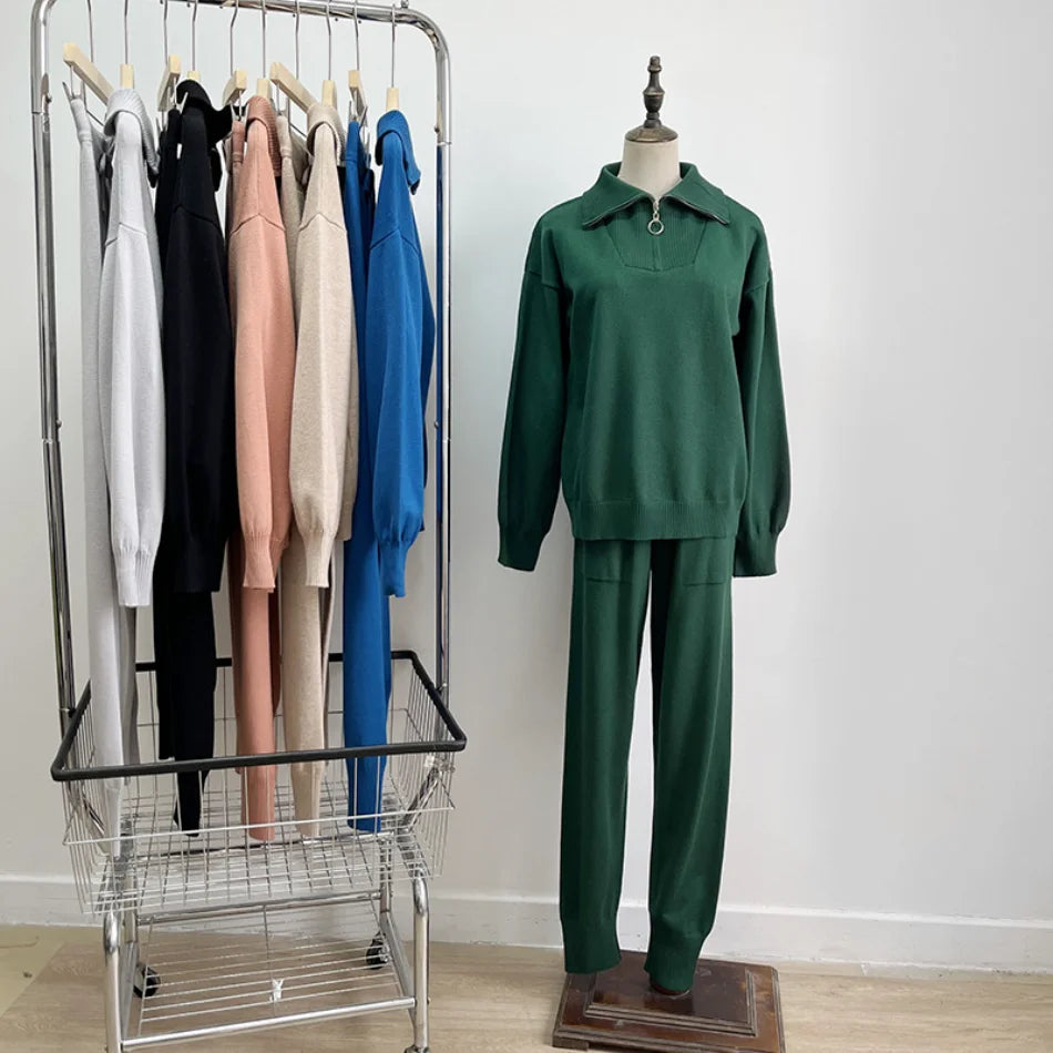 Women's Knitted Suit™ 2 Piece Sets Outfit Trouser Oversized Casual Sweaters Jogging Knitwear Tracksuit