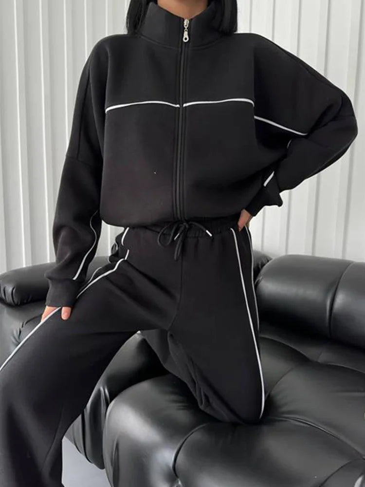 Women's Suit™ 2 Piece Outfits Long Sleeve Zip Up Jacket Jogger Sweatpants Tracksuit