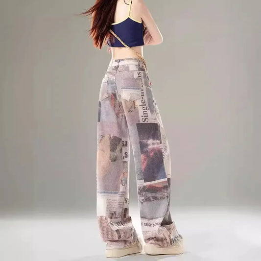 Women's Vintage High-waisted Slimming Jeans™ Straight Wide-leg Slim Fit Pants