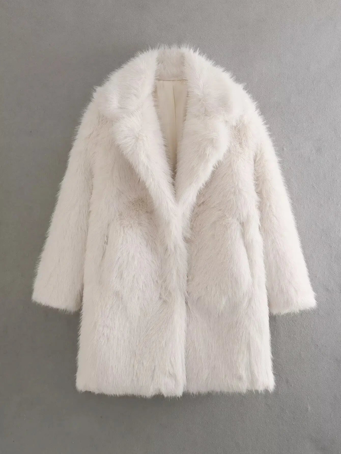 Women's Faux Fur Coat™ TRAFZA Female Chic Chill Long Sleeve Casual Warm Thicken Coat