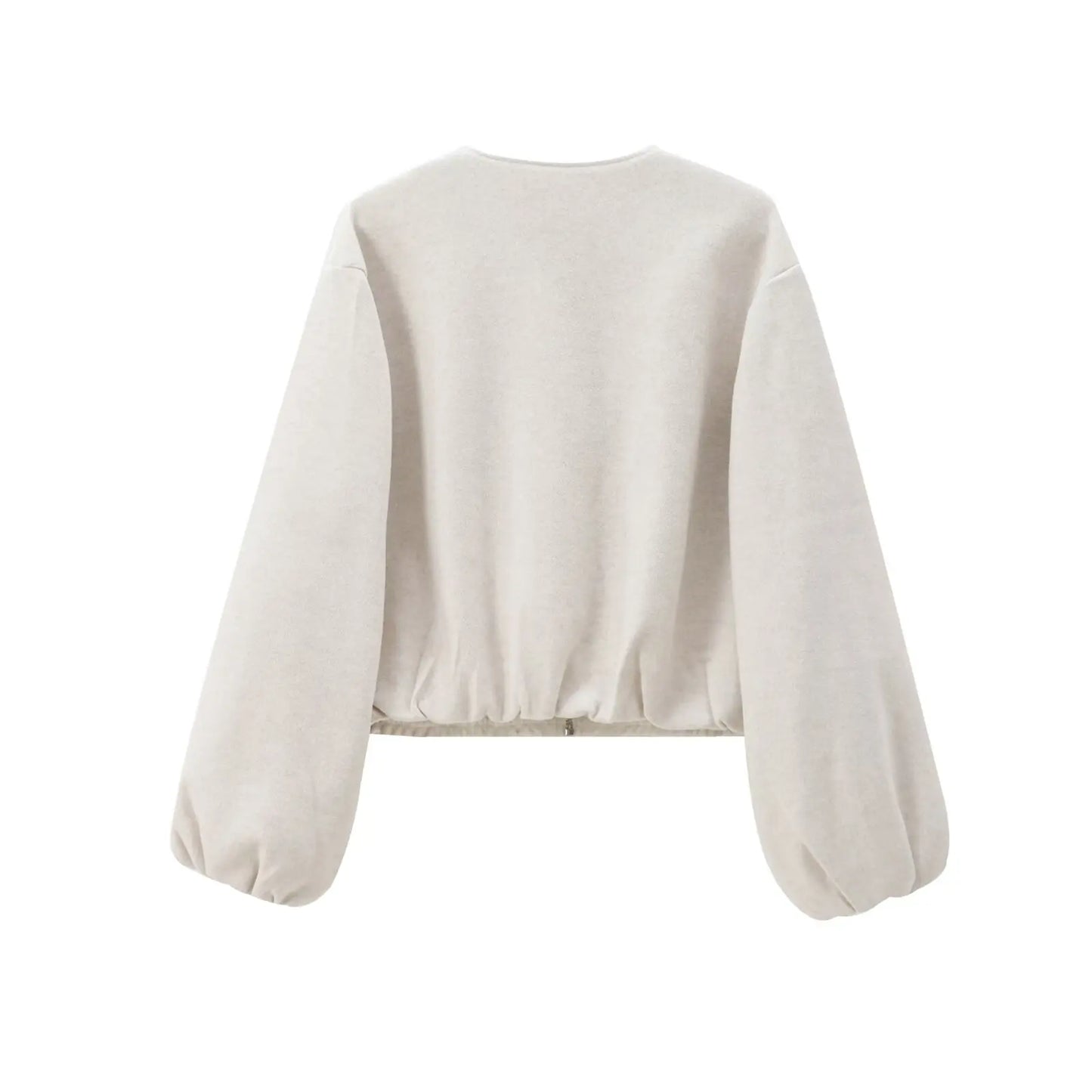 Women's Zipper Bomber Jackets™ TRAF Soft Cropped Long Sleeve Sports Jacket