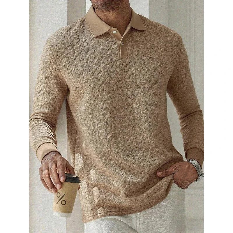 Men's Long Sleeve Polo Shirt™ High Quality Casual Fashion Polo T Shirt