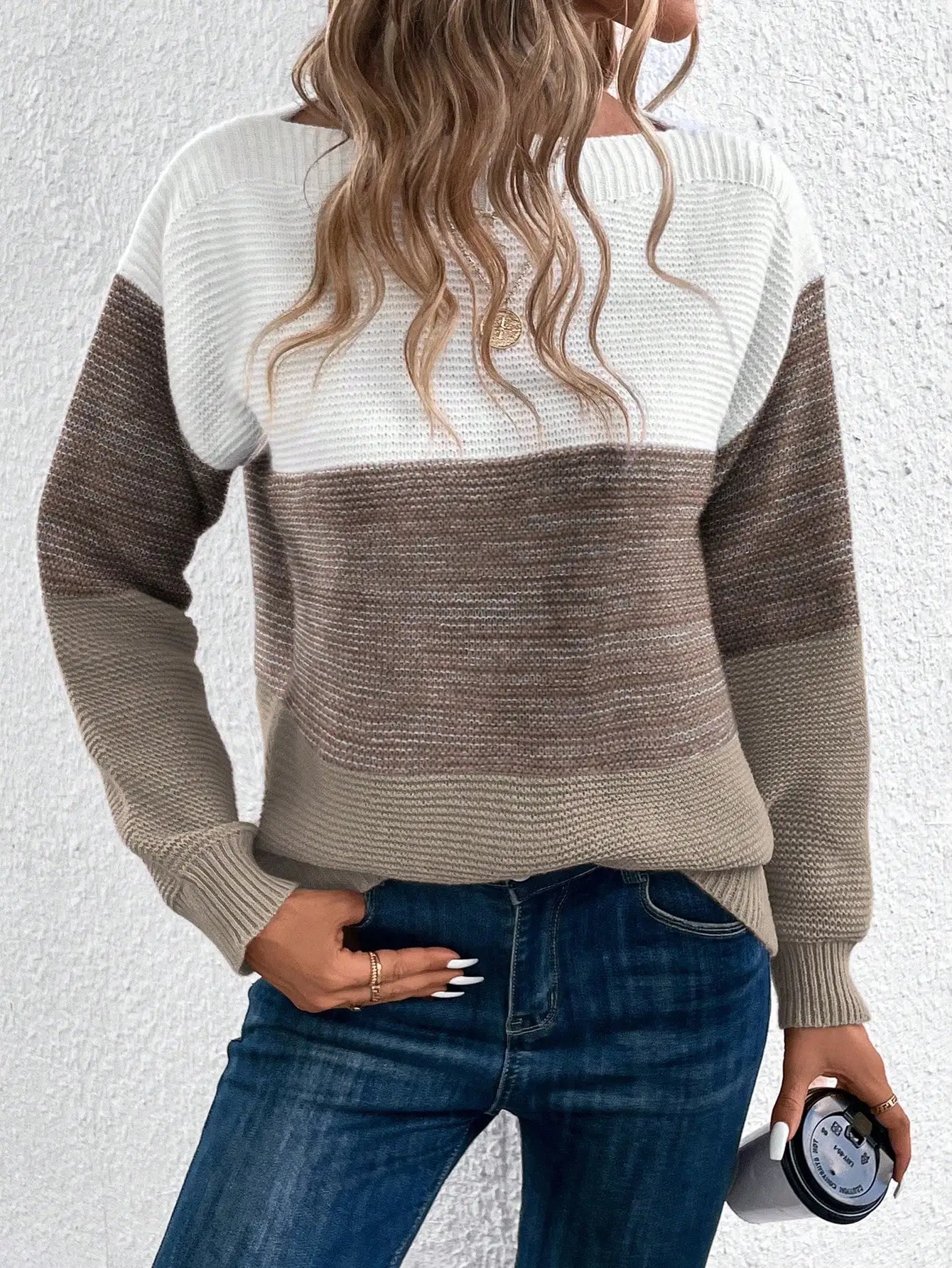 Women's Three-color Patchwork Sweater™ Casual Knitted Thickened Loose Jumpers