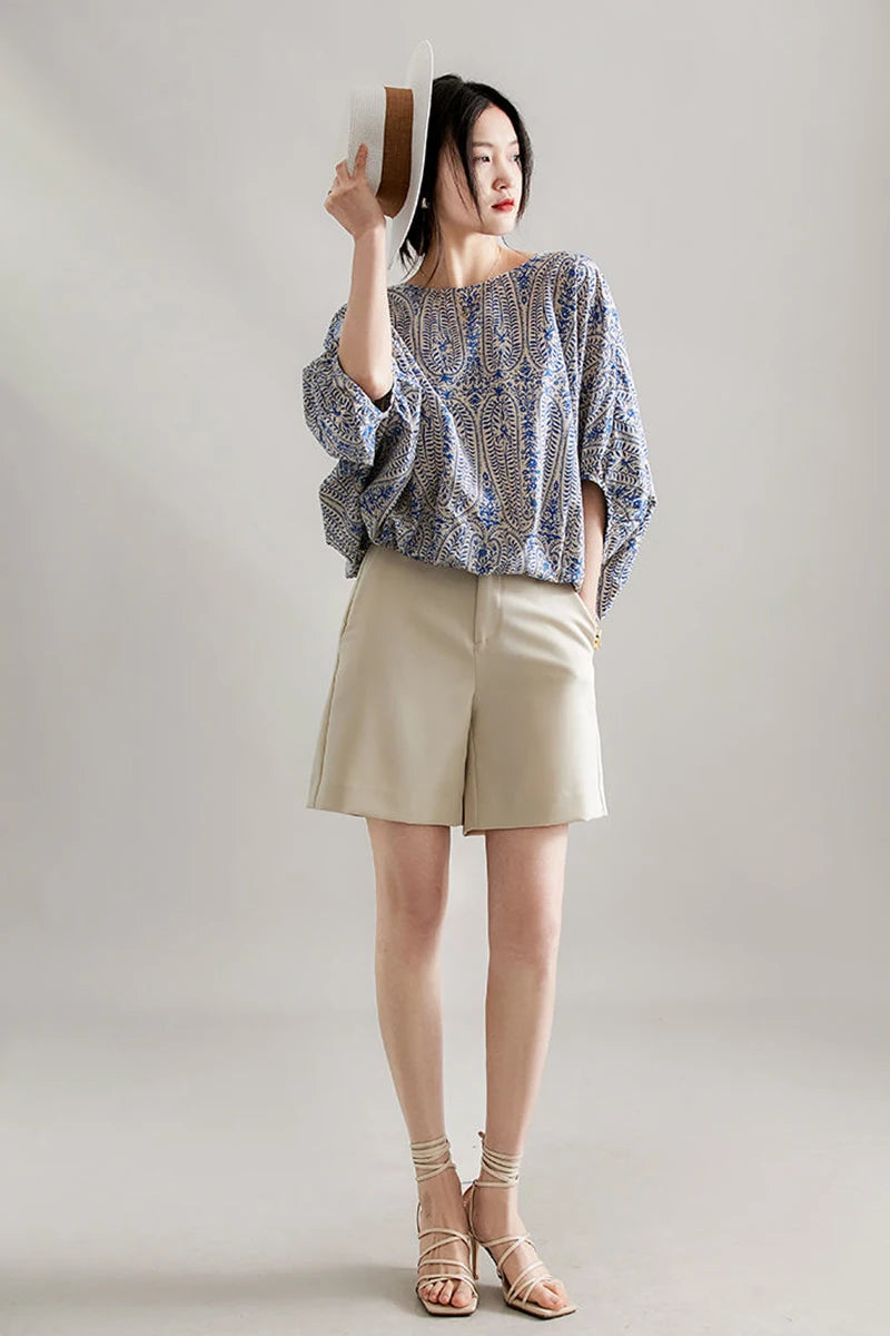 Women's Vintage Bow Bandage Print Shirts™ Korean Batwing Sleeve  Tops